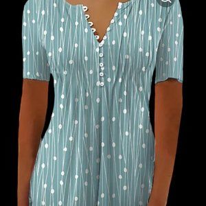 New, green with white dots, shirt